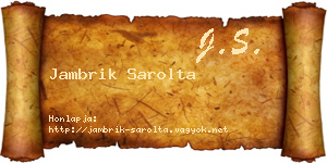Jambrik Sarolta névjegykártya