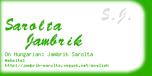 sarolta jambrik business card